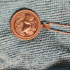 Vintage Sterling Silver 2000 Millennium Peace Love Hope Dove Coin Pendant 10G